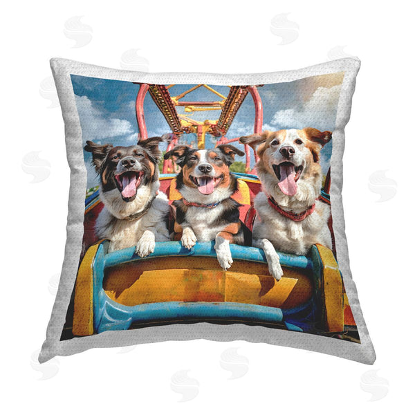Stupell Industries Jim Baldwin | Dogs On Roller Coaster Printed Throw Pillow