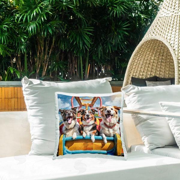 Stupell Industries Jim Baldwin | Dogs On Roller Coaster Printed Throw Pillow