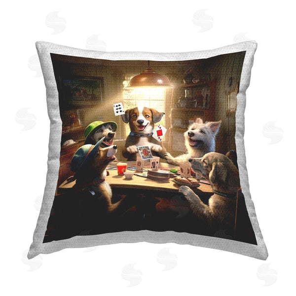 Stupell Industries Jim Baldwin | Dogs Playing Cards Printed Throw Pillow