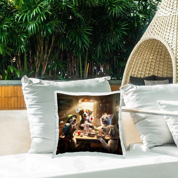 Stupell Industries Jim Baldwin | Dogs Playing Cards Printed Throw Pillow