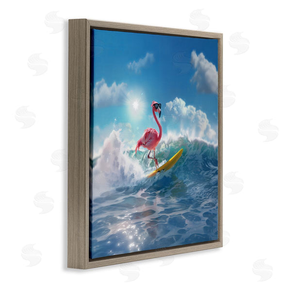 Stupell Industries Jim Baldwin | Flamingo Surfing White Caps Wall Art
