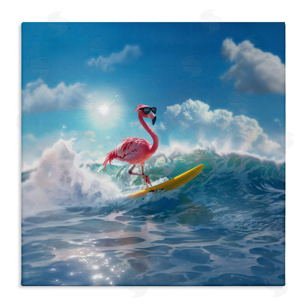 stupell industries Jim Baldwin | Flamingo Surfing White Caps Wall Art