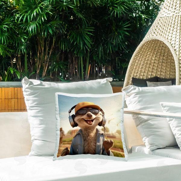 Stupell Industries Jim Baldwin | Fox Jamming With Headphones Printed Throw Pillow