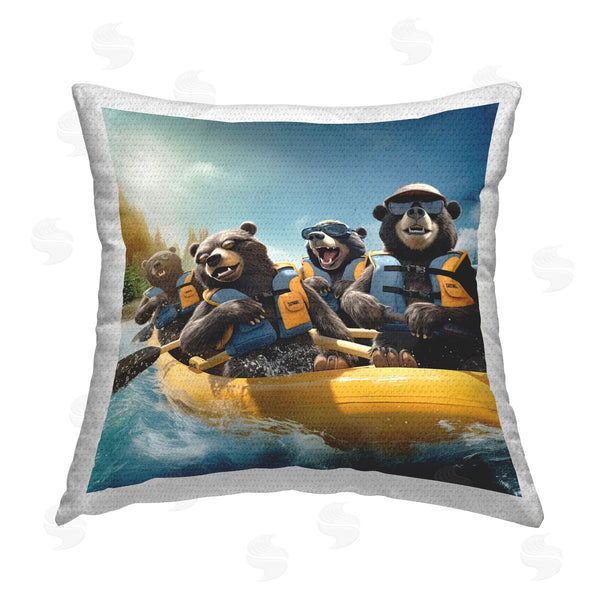 Stupell Industries Jim Baldwin | Fun Rafting Bears Printed Throw Pillow
