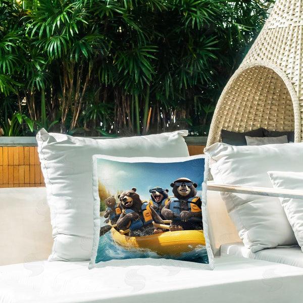 Stupell Industries Jim Baldwin | Fun Rafting Bears Printed Throw Pillow