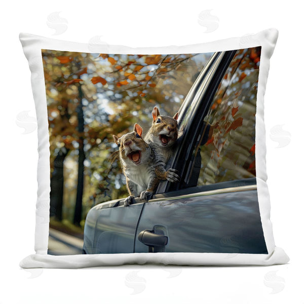 Stupell Industries Jim Baldwin | Funny Squirrel Truck Printed Throw Pillow