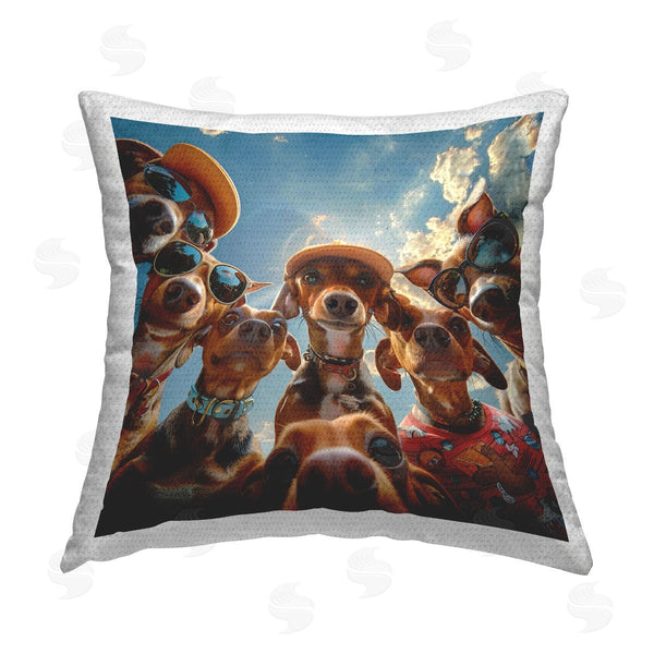 Stupell Industries Jim Baldwin | Funny Wiener Dog Selfie Printed Throw Pillow
