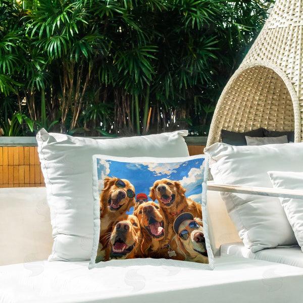 Stupell Industries Jim Baldwin | Golden Retriever Group Selfie Printed Throw Pillow