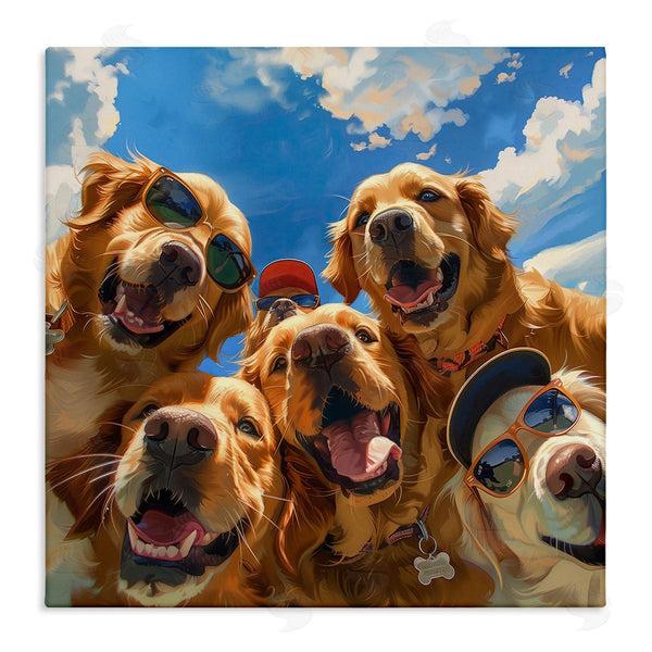 stupell industries Jim Baldwin | Golden Retriever Group Selfie