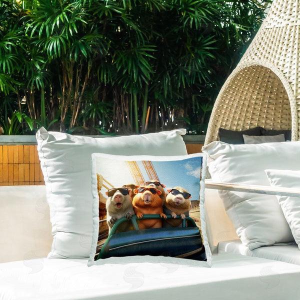 Stupell Industries Jim Baldwin | Guinea Pigs Roller Coaster Printed Throw Pillow