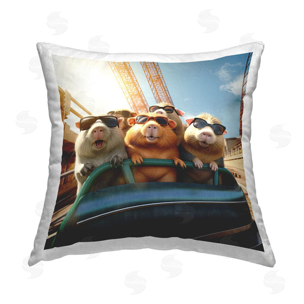 stupell industries Jim Baldwin | Guinea Pigs Roller Coaster Printed Throw Pillow