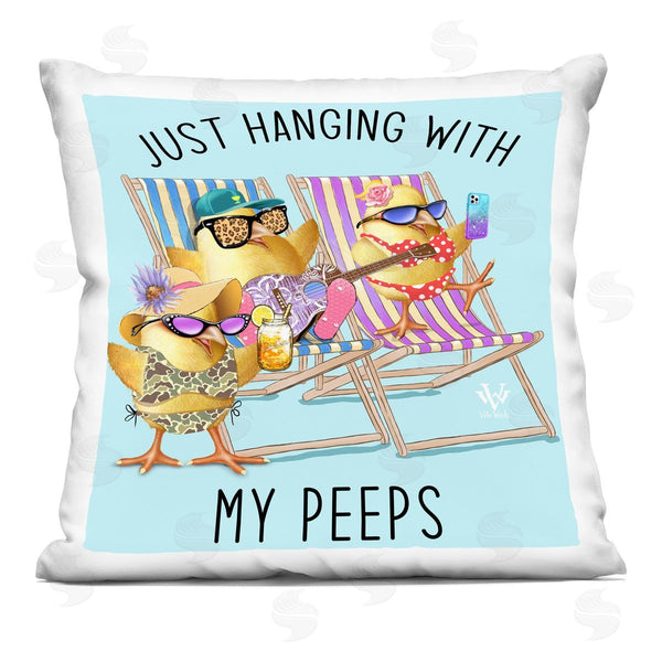 stupell industries Jim Baldwin | Hanging With My Peeps Printed Throw Pillow