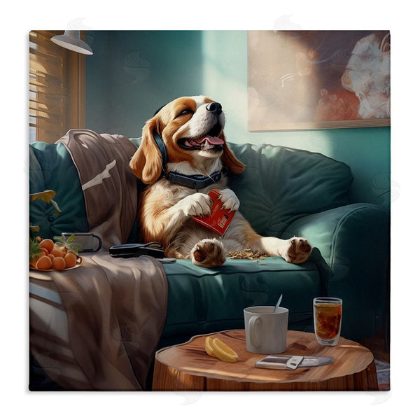 stupell industries Jim Baldwin | Happy Dog on Couch Wall Art