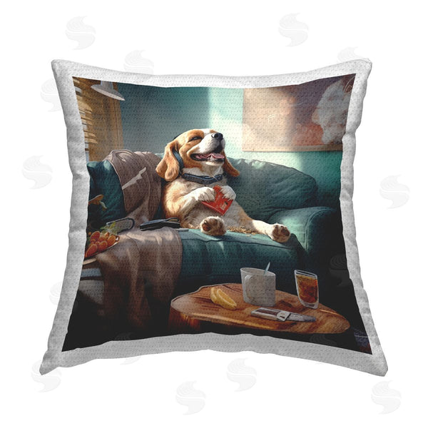 Stupell Industries Jim Baldwin | Happy Relaxing Dog Printed Throw Pillow