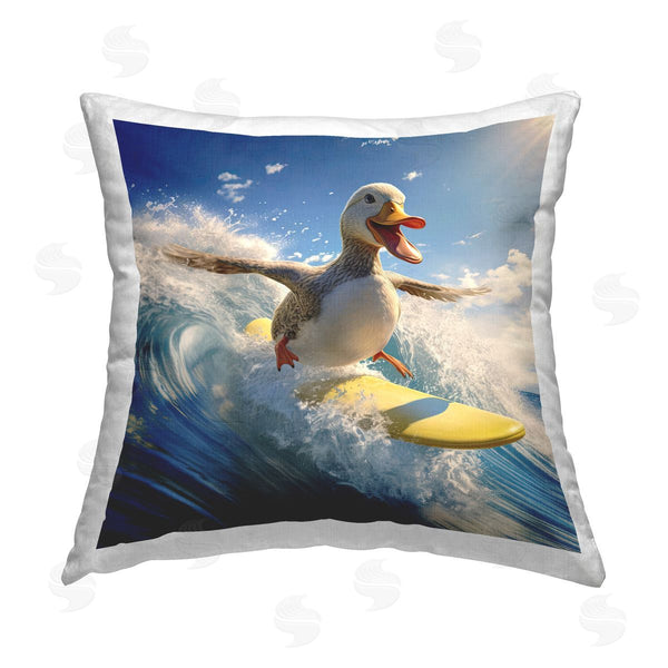 stupell industries Jim Baldwin | Happy Surfing Duck Printed Throw Pillow