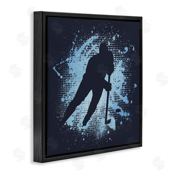 Stupell Industries Jim Baldwin | Hockey Stance Blue Splash Wall Art