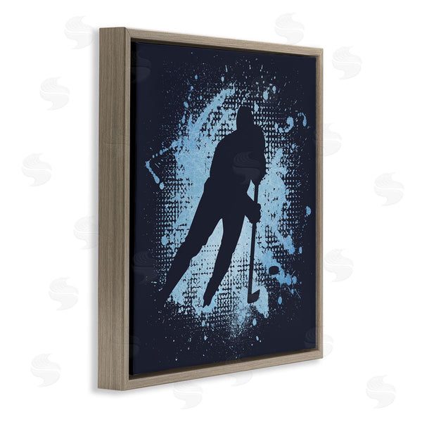 Stupell Industries Jim Baldwin | Hockey Stance Blue Splash Wall Art