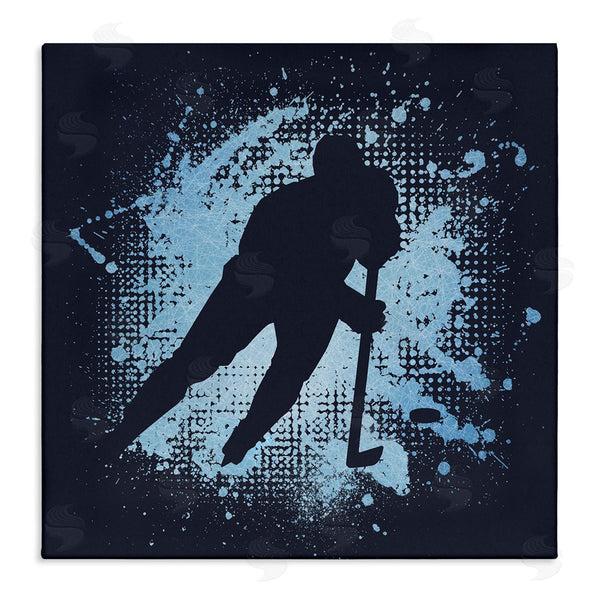 stupell industries Jim Baldwin | Hockey Stance Blue Splash Wall Art