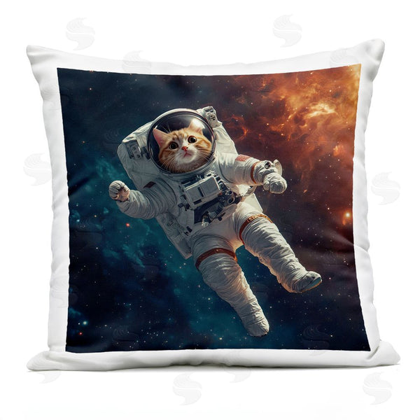 Stupell Industries Jim Baldwin | Interstellar Cat Astronaut Printed Throw Pillow