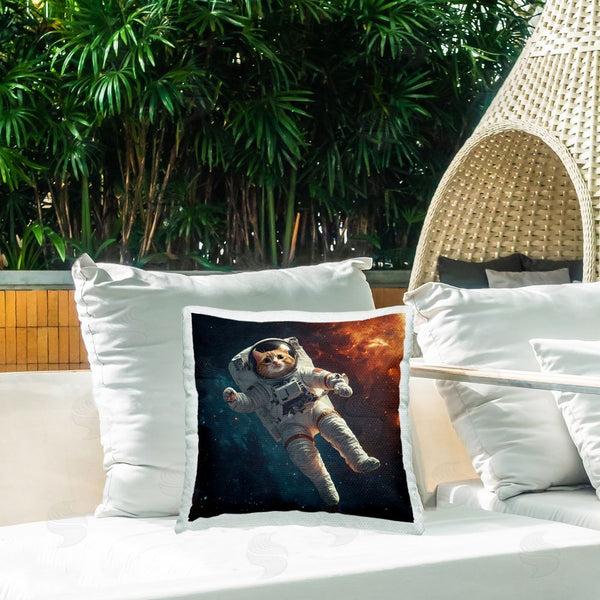 Stupell Industries Jim Baldwin | Interstellar Cat Astronaut Printed Throw Pillow