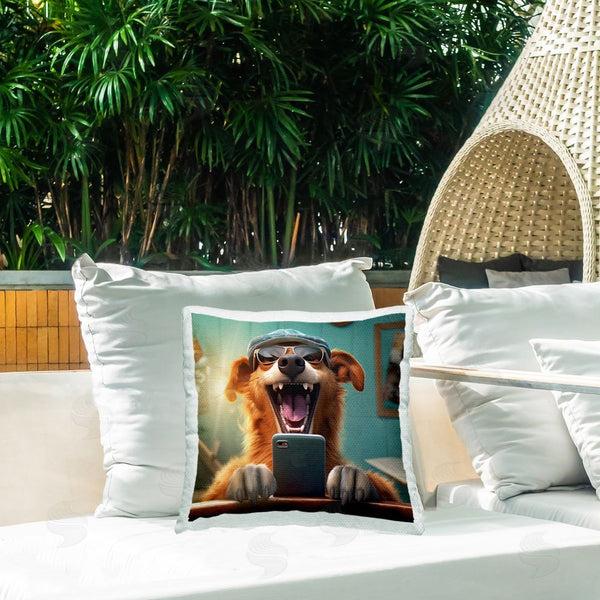 Stupell Industries Jim Baldwin | Laughing Dog On Phone Printed Throw Pillow