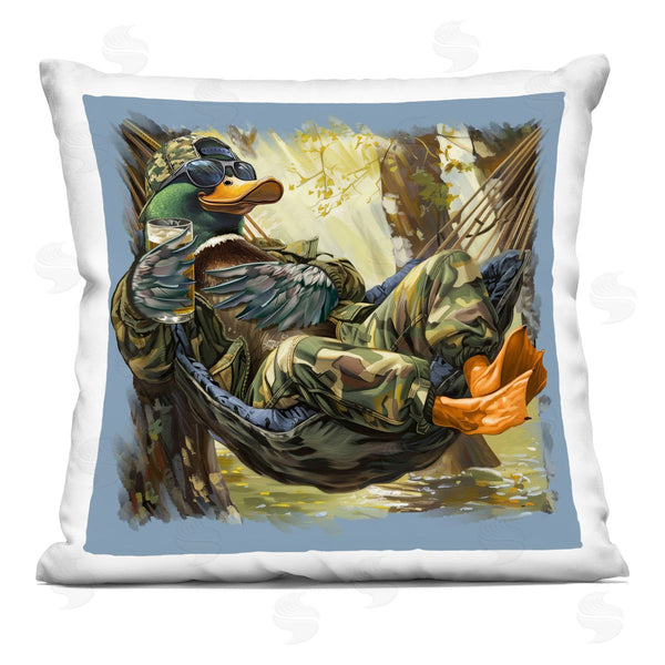stupell industries Jim Baldwin | Mallard Hammock in Camo Printed Throw Pillow