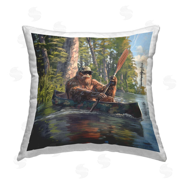 stupell industries Jim Baldwin | Mythical Monster in Canoe Printed Throw Pillow
