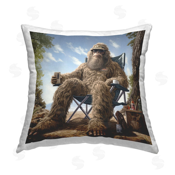 stupell industries Jim Baldwin | Mythical Monster on Beach Printed Throw Pillow
