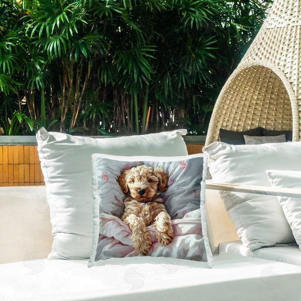 Stupell Industries Jim Baldwin | Nap Time Cuddling Labradoodle Printed Throw Pillow