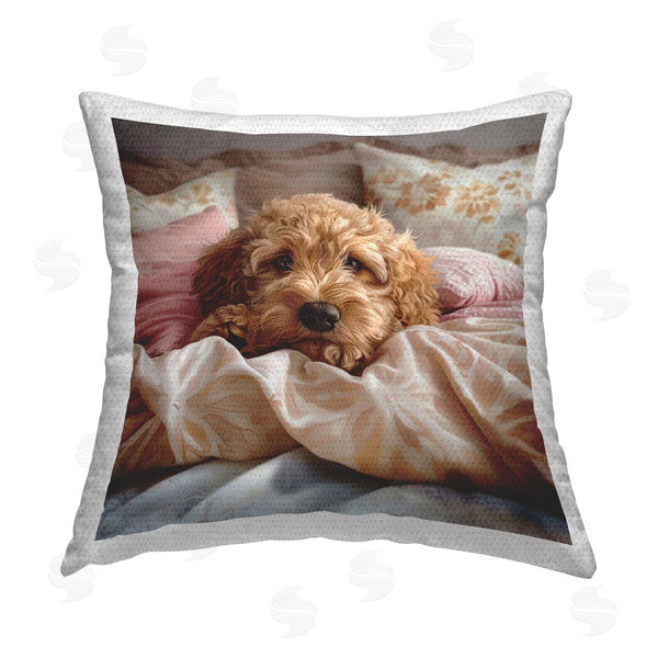 Stupell Industries Jim Baldwin | Nap Time Cuddling Pup Printed Throw Pillow