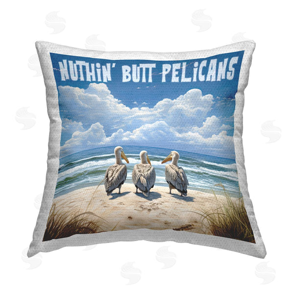 Stupell Industries Jim Baldwin | Nuthin' Butt Pelicans Printed Throw Pillow