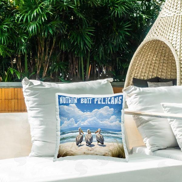 Stupell Industries Jim Baldwin | Nuthin' Butt Pelicans Printed Throw Pillow