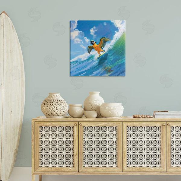 Stupell Industries Jim Baldwin | Parrot Surfing Sea Waves Wall Art