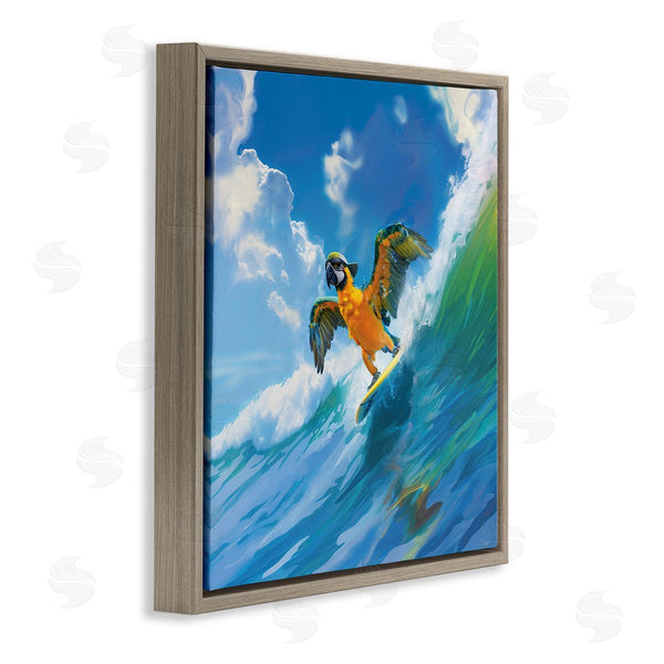 Stupell Industries Jim Baldwin | Parrot Surfing Sea Waves Wall Art