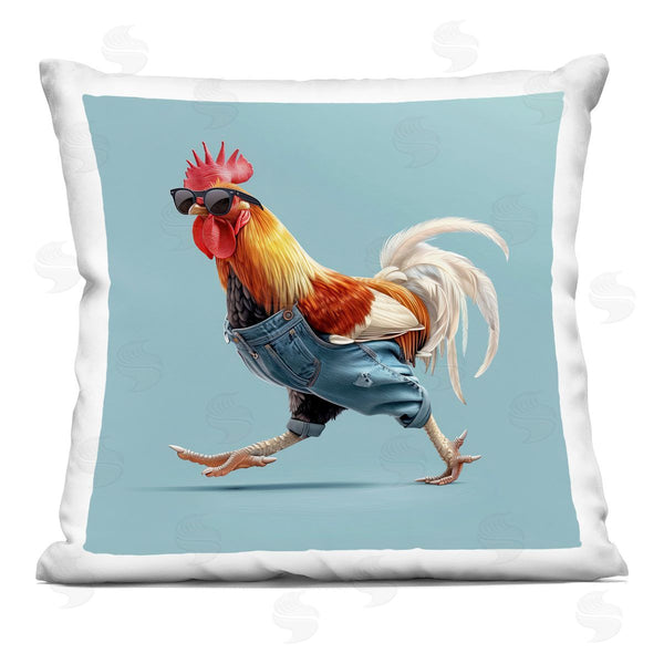 stupell industries Jim Baldwin | Rooster Run with Sunglasses Printed Throw Pillow