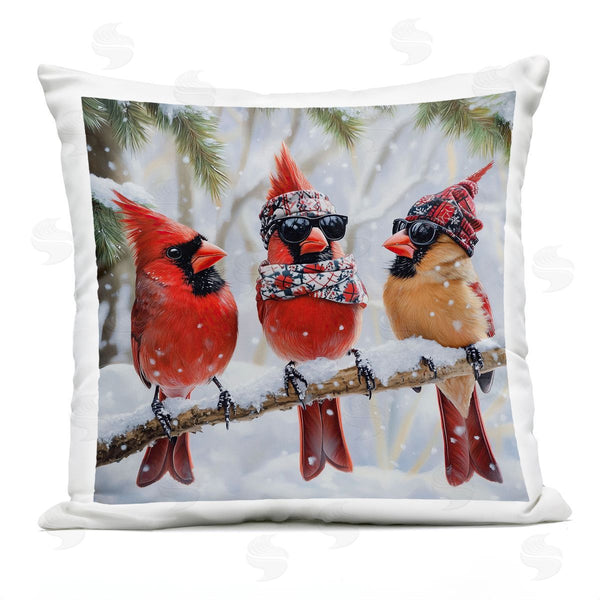 Stupell Industries Jim Baldwin | Row Of Cool Cardinals Printed Throw Pillow