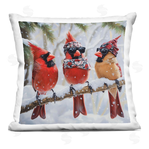 stupell industries Jim Baldwin | Row of Cool Cardinals Printed Throw Pillow