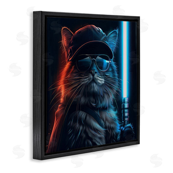 Stupell Industries Jim Baldwin | Sci-Fi Cat With Glowing Saber