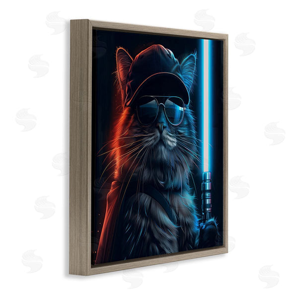 Stupell Industries Jim Baldwin | Sci-Fi Cat With Glowing Saber