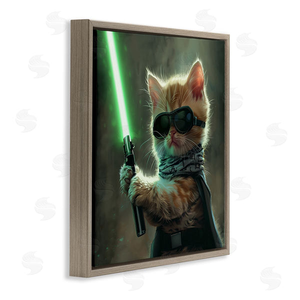 Stupell Industries Jim Baldwin | Sci-Fi Kitten With Saber Wall Art