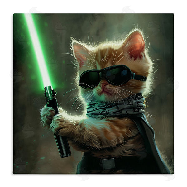 stupell industries Jim Baldwin | Sci-Fi Kitten with Saber Wall Art