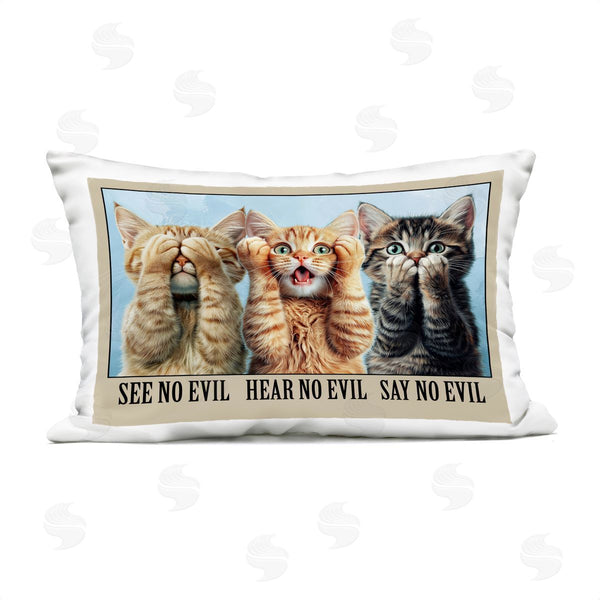 Stupell Industries Jim Baldwin | See No Evil Cats Printed Throw Pillow