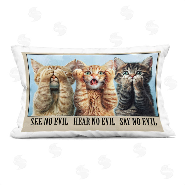 stupell industries Jim Baldwin | See No Evil Cats Printed Throw Pillow