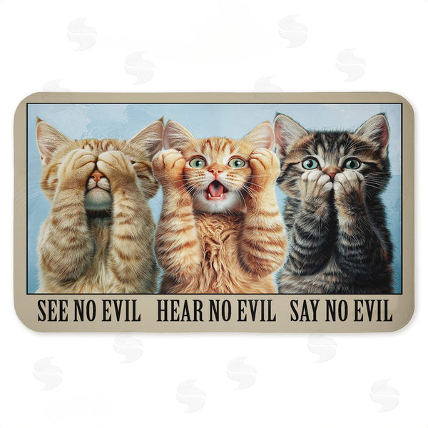 stupell industries Jim Baldwin | See No Evil Cats Trio Anti-Fatigue Mat