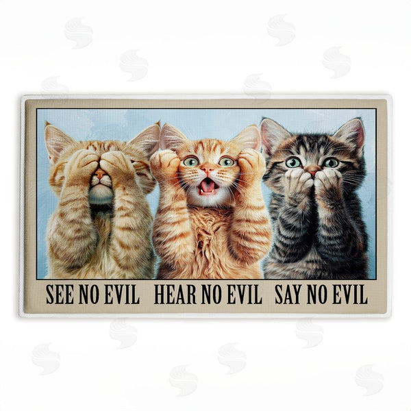 stupell industries Jim Baldwin | See No Evil Cats Trio Plush Bath Mat