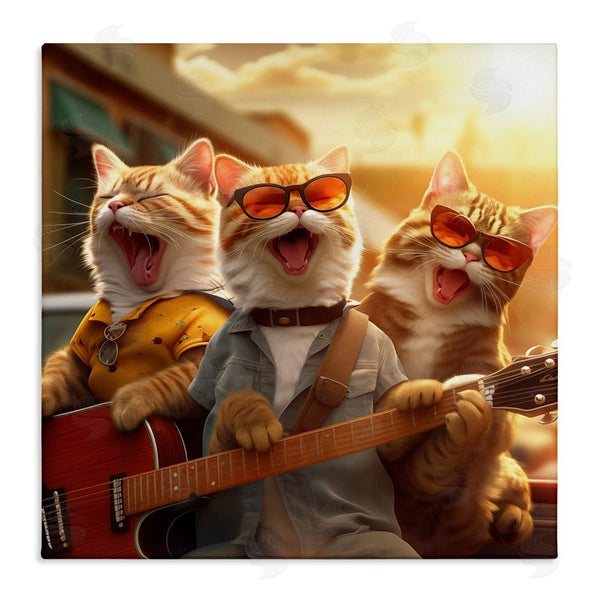 stupell industries Jim Baldwin | Singing Guitarist Cats Wall Art