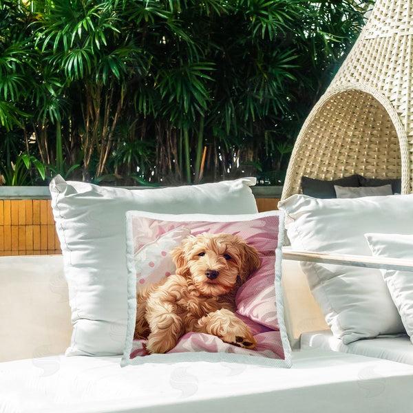 Stupell Industries Jim Baldwin | Sleepy Labradoodle In Bed Printed Throw Pillow