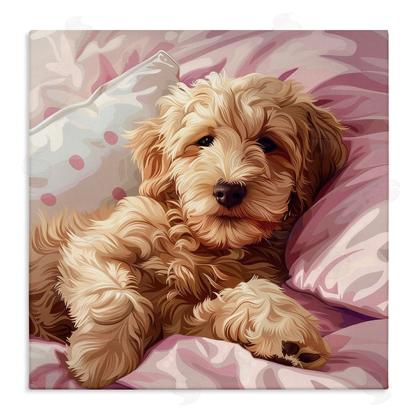 stupell industries Jim Baldwin | Sleepy Labradoodle in Bed