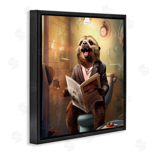 Stupell Industries Jim Baldwin | Smiling Sloth On Toilet Wall Art