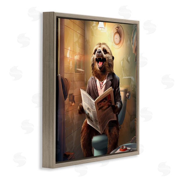 Stupell Industries Jim Baldwin | Smiling Sloth On Toilet Wall Art